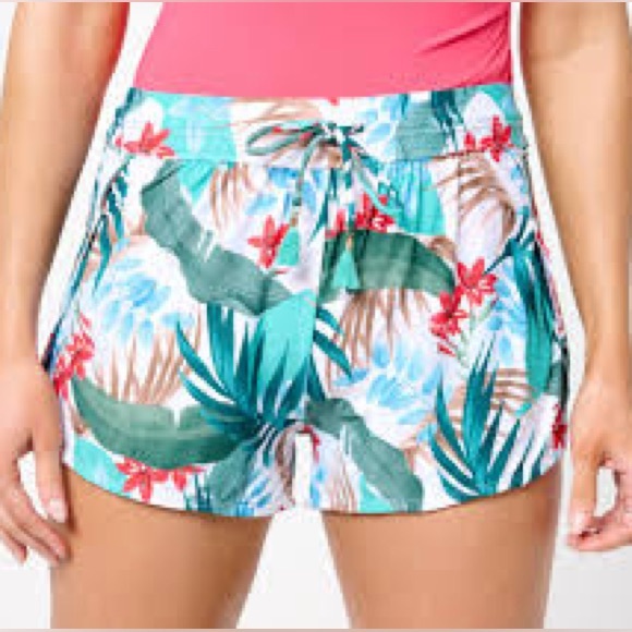 Jantzen Other - Jantzen Seagram Tides Tropical Swim Cover Up Shorts Size 12 NWT